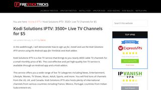 Kodi Solutions IPTV | 3500+ HD Live TV Channels for $5