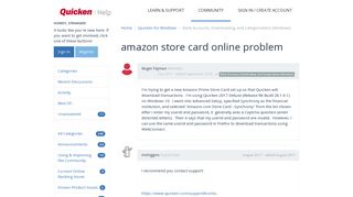 amazon store card online problem | Quicken Customer Community ...