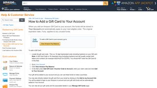 Amazon.in Help: How to Add a Gift Card to Your Account