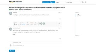 How do I sign into my amazon handmade store to add products ...