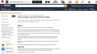 Amazon.com Help: Sign In & Out to Prime Video