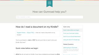 How do I read a document on my Kindle? | Gumroad Help Center