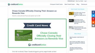 Chase Canada Officially Closing Their Amazon ... - Credit Card Genius