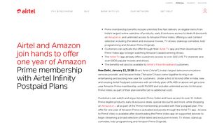 Airtel Offers 1Year Amazon Prime Membership with Postpaid Infinity ...