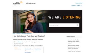 How do I disable Two-Step Verification? - Audible