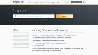 Viewing Your Account Balance - Amazon Pay