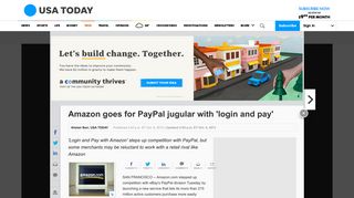 Amazon goes for PayPal jugular with 'login and pay' - USA Today