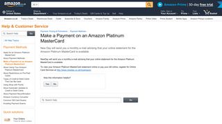 Make a Payment on an Amazon Platinum MasterCard - Amazon UK
