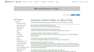 Amazon Instant Video for Xbox One - Xbox Support