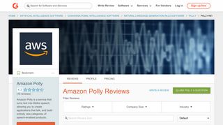 Amazon Polly Reviews 2019 | G2 Crowd
