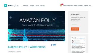 Amazon Polly + WordPress - WP Engine
