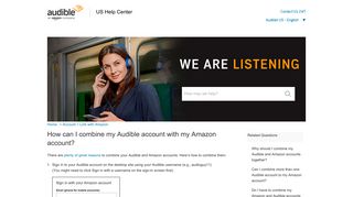 How can I combine my Audible account with my Amazon account?