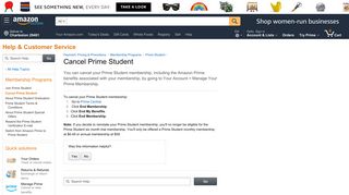 Amazon.com Help: Cancel Prime Student