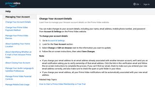 Change Your Account Details - Prime Video