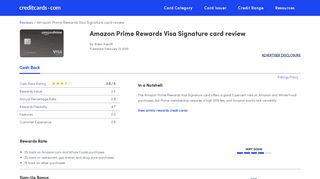 Amazon Prime Rewards Visa Signature Card Review - CreditCards.com