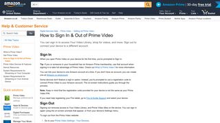 Amazon.co.uk Help: How to Sign in & Out of Prime Video