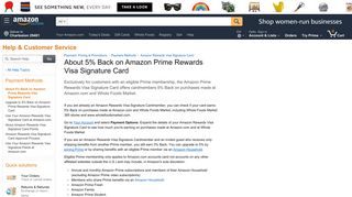 Amazon.com Help: About 5% Back on Amazon Prime Rewards Visa ...