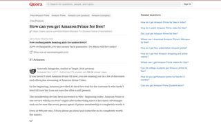How to get Amazon Prime for free - Quora