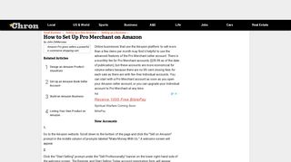 How to Set Up Pro Merchant on Amazon | Chron.com