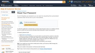 Amazon.in Help: Reset Your Password