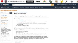 Amazon.com Help: Edit Your Profile