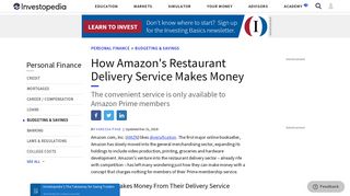 How Amazon's Restaurant Delivery Service Makes Money