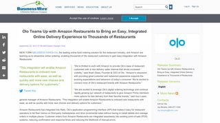 Olo Teams Up with Amazon Restaurants to Bring an Easy, Integrated ...