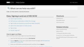 Roku: Signing in and out of HBO NOW - HBO NOW | Help Center