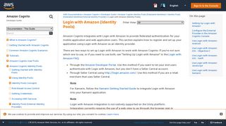 Login with Amazon (Identity Pools) - Amazon Cognito