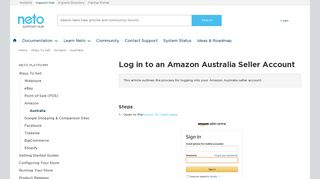 Log in to an Amazon Australia Seller Account - Neto