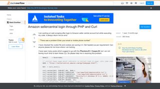 Amazon sellercentral login through PHP and Curl - Stack Overflow