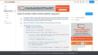 Login to amazon seller central website using java - Stack Overflow