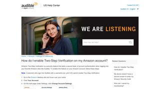 How do I enable Two-Step Verification on my Amazon account?
