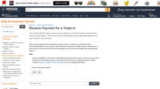 Amazon.com Help: Receive Payment for a Trade-In