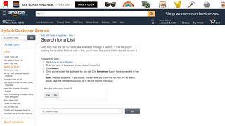 Amazon.com Help: Search for a List