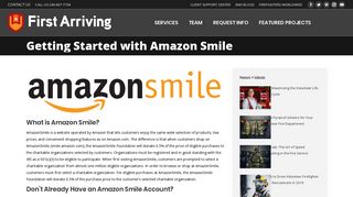 Getting Started with Amazon Smile - First Arriving Websites, Marketing ...