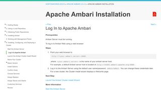 Log In to Apache Ambari - Hortonworks Data ... - Hortonworks Docs