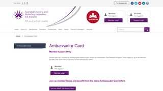 Ambassador Card | Australian Nursing and Midwifery Federation (SA ...