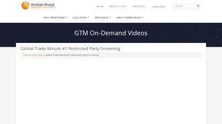 Restricted Party Screening - Global Trade Minute | Amber Road