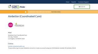 Ambetter (Coordinated Care) | Washington Healthplanfinder