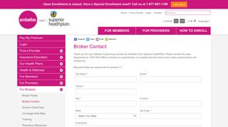 Broker Contact - Ambetter from Superior Healthplan