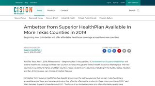 Ambetter from Superior HealthPlan Available In More Texas Counties ...