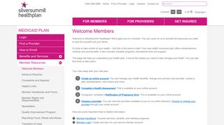 Welcome Members | SilverSummit Healthplan