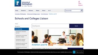 Ambition: post 16 - The University of Nottingham