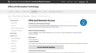 VPN and Remote Access - CU Denver