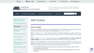 Australian Medical Council » AMC Portfolio