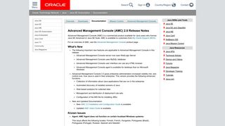 Advanced Management Console (AMC) 2.0 Release Notes - Oracle