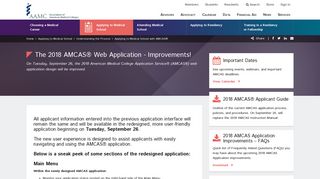 The 2018 AMCAS® Web Application - Improvements! - AAMC Students