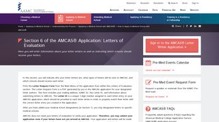 Section 6 of the AMCAS® application: Letters of Evaluation
