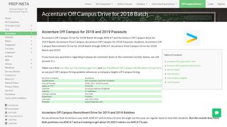 Accenture Off Campus Drive for 2019 Batch and 2018 | PrepInsta